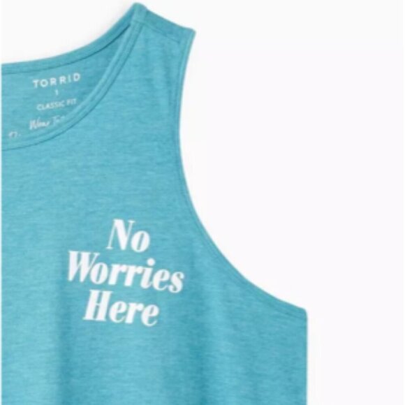 Torrid Everyday Tank – Signature Jersey “No Worries Here” in Blue – Torrid 2 - Picture 3 of 7